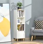 Nieuwe Witte Boekenkast met Houten poten | 3 planken 1 Deur, Huis en Inrichting, Kasten | Boekenkasten, Nieuw, Met plank(en)