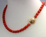 Halsketting - 14 karaat Geel goud Bloedkoraal - Bloedkoraal, Sieraden, Tassen en Uiterlijk, Kettingen, Nieuw