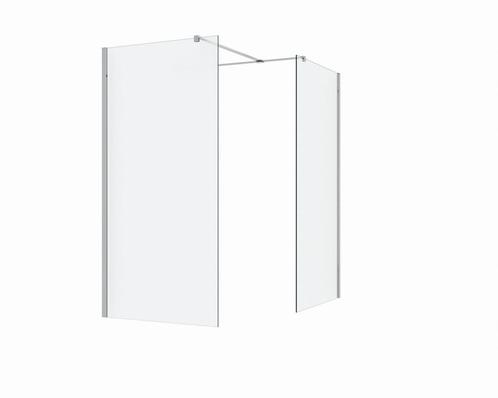 Douchewand 2 zijwanden Silvo Melkglas Chroom, Doe-het-zelf en Verbouw, Sanitair, Verzenden