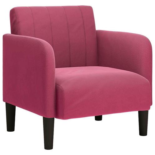 Fauteuil Wijnrood Fluweel - Retourdeal - Comfortabel! 60%..., Huis en Inrichting, Fauteuils, 50 tot 75 cm, Minder dan 75 cm, Nieuw