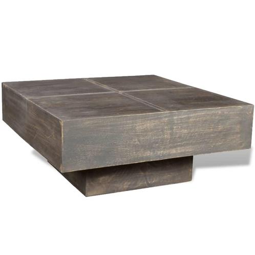 vidaXL Salontafel vierkant massief mangohout donkerbruin, Huis en Inrichting, Tafels | Salontafels, Vierkant, Nieuw, Overige houtsoorten
