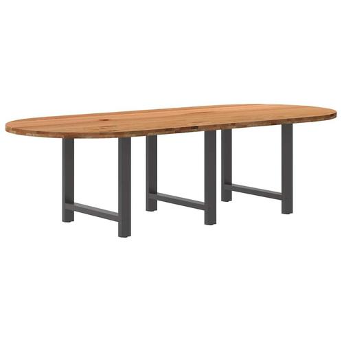 vidaXL Eettafel 280x120x74 cm ovaal massief eikenhout, Huis en Inrichting, Tafels | Eettafels, Nieuw, Verzenden