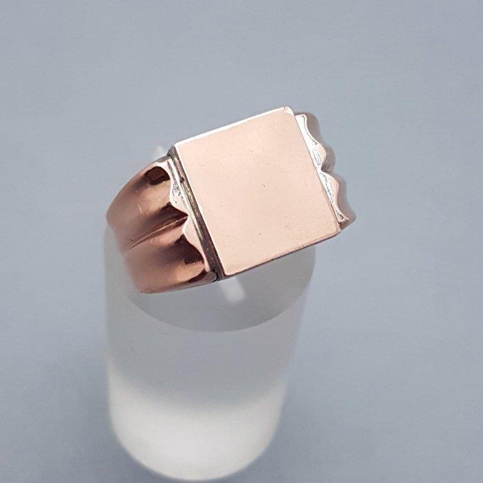 Zilveren Art Deco Roségoud vergulde Zegelring - Ring, Antiek en Kunst, Kunst | Designobjecten