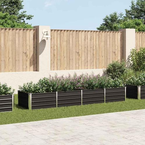 vidaXL Plantenbak verhoogd 320x80x45 cm gegalvaniseerd staal, Tuin en Terras, Bloembakken en Plantenbakken, 100 cm of meer, Nieuw