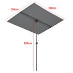 [pro.tec] Parasol 360° Carsoli 120-200x180x130 cm grijs, Tuin en Terras, Parasols, Verzenden, Nieuw