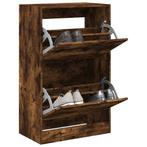 vidaXL Schoenenkast 60x34x96,5 cm bewerkt hout gerookt, Huis en Inrichting, Verzenden, Nieuw