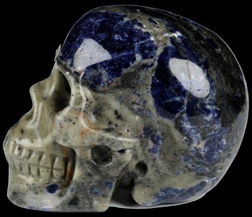 460 g sodalith schedel in lapis lazuli-kleur groot, Verzamelen, Mineralen en Fossielen