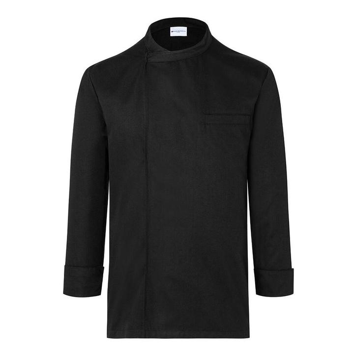 GGM Gastro | KARLOWSKY | Lange Mouw Kokshemd - Zwart - maat:, Kleding | Heren, T-shirts, Zwart, Maat 46 (S) of kleiner, Nieuw