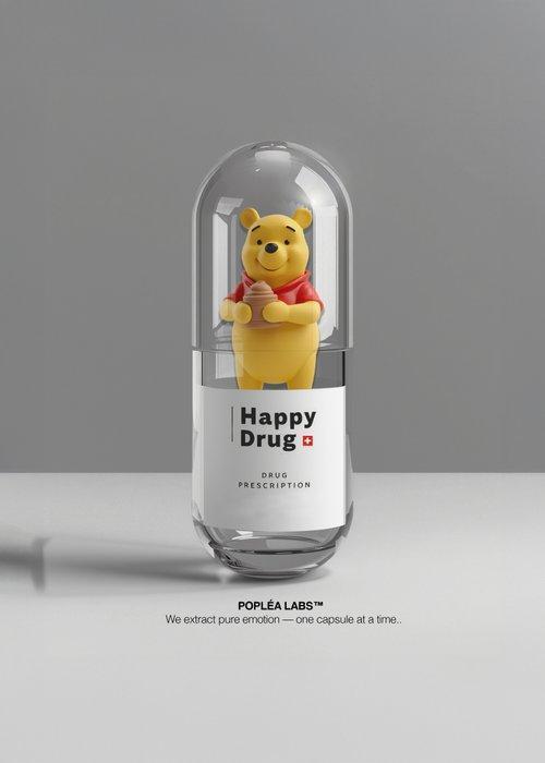 Poplea - HAPPY DRUG - POPLEA LABS - WINNIE, Antiek en Kunst, Kunst | Schilderijen | Modern