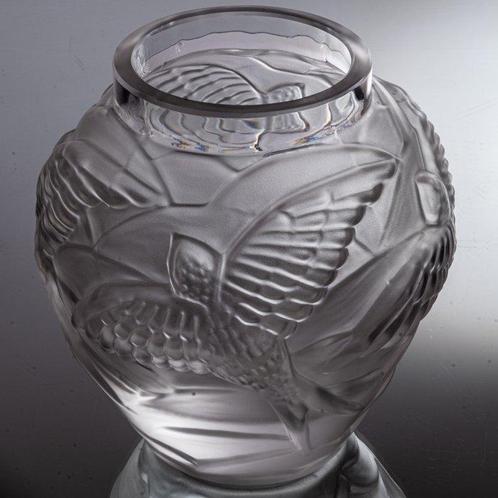 FK Glas - Vaas - Vogels in de vlucht - hoogte 13 cm -, Antiek en Kunst, Antiek | Glas en Kristal