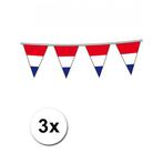 3x Holland vlaggenlijnen van 10 meter - Oranje straatversi..