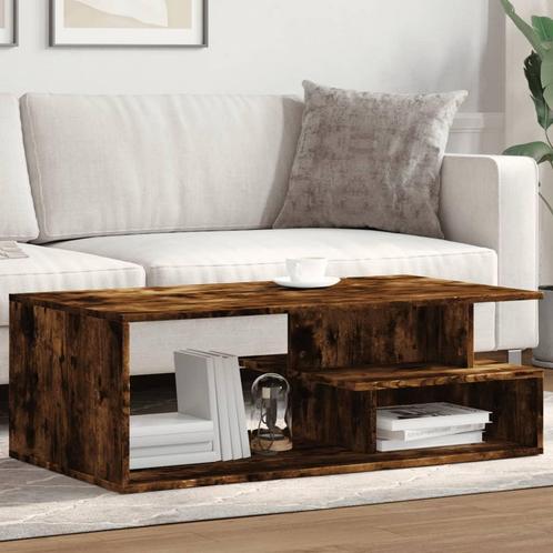 vidaXL Salontafel 102x55x35 cm bewerkt hout gerookt, Huis en Inrichting, Tafels | Salontafels, 100 tot 150 cm, Nieuw, Overige houtsoorten