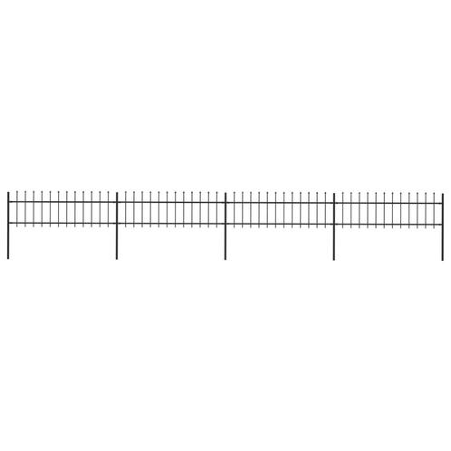 vidaXL Tuinhek met speren bovenkant 6,8x0,6 m staal zwart, Tuin en Terras, Schuttingen, Nieuw, IJzer, 1 tot 2 meter, Verzenden