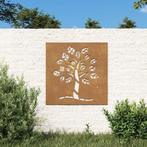 vidaXL Wanddecoratie tuin boomontwerp 55x55 cm cortenstaal, Verzenden, Nieuw
