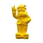 Tuinkabouter middelvinger XL – 80 cm – geel – polystone, Ophalen of Verzenden, Nieuw