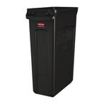 Rubbermaid Slim Jim - Afvalbak met ventilatiekanalen -Zwart, Verzenden
