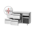GGM Gastro | Koelwerkbank PREMIUM - 1400x700mm - met 4 laden, Verzenden, Nieuw in verpakking, RVS Meubilair
