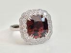 Natural Tourmaline Diamond Ring - 14 karaat Witgoud - Ring -
