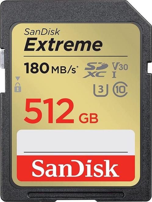 SanDisk SDXC Extreme 512GB 180/130mb/s V30 - SDA - Rescue, Computers en Software, USB Sticks, Verzenden