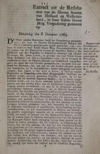 Staten Generaal der Vereenigde Nederlanden - Extracten uit, Antiek en Kunst