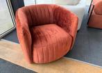 Fauteuil Busco luxe stof velvet brique donker oranje stoel, Huis en Inrichting, Fauteuils, Ophalen, Nieuw, 75 tot 100 cm, Velvet busco fauteuil