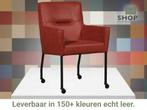 Leren eetkamerstoel Lucky - Vintage Burgundy (rood), Bohemian, Industrieel, Modern, Scandinavisch, Nieuw, Leer, Ophalen of Verzenden