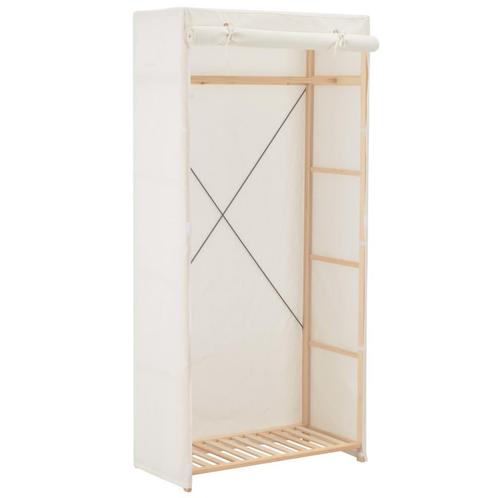 vidaXL Kledingkast 79x40x170 cm stof wit, Huis en Inrichting, Kasten | Kledingkasten, Nieuw, Verzenden
