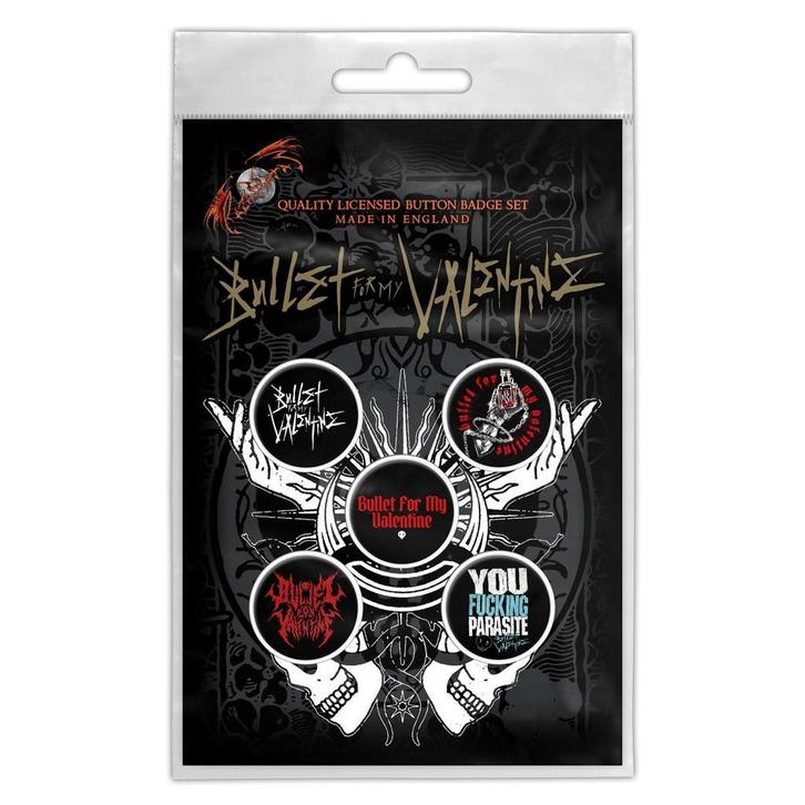 Bullet For My Valentine Button 5-pack officiële merchandise, Verzamelen, Muziek, Artiesten en Beroemdheden, Kleding, Nieuw, Ophalen of Verzenden