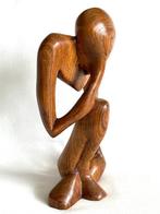 sculptuur, De Denker - 28.5 cm - Abstract primitieve houten, Antiek en Kunst