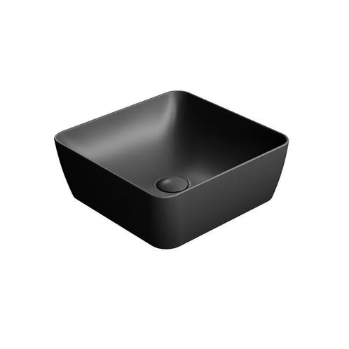 Waskom Sapho Sand Vierkant 38x14 cm Keramiek Mat Zwart, Doe-het-zelf en Verbouw, Sanitair, Overige typen, Nieuw, Ophalen of Verzenden