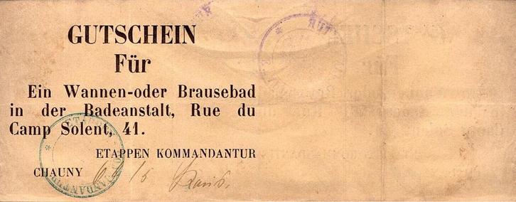 France Frankreich 02300 Chauny duitse Besetzung Gutschein..., Postzegels en Munten, Munten | Nederland, Verzenden