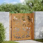 vidaXL Poort met golfontwerp 105x105 cm weervast staal, Tuin en Terras, Tuinpoorten, Verzenden, Nieuw