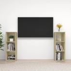 vidaXL Tv-meubelen 2 st 107x35x37 cm bewerkt houtsonoma, Huis en Inrichting, Kasten | Televisiemeubels, 100 tot 150 cm, Verzenden