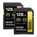 Lexar SDXC Professional 128GB 1800X UHS-II V60 Gold - 2pack, Ophalen of Verzenden, Nieuw, Overige typen, Overige merken