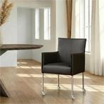 Leren eetkamerstoel More - Toledo Antracite (donkergrijs) -, Huis en Inrichting, Ophalen of Verzenden, Nieuw, Leer, Bohemian, Industrieel, Modern, Scandinavisch