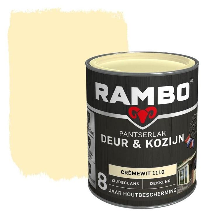 Rambo Pantserlak Deur en Kozijn Crèmewit 0.75L, Doe-het-zelf en Verbouw, Verf, Beits en Lak, Lak, Wit, Nieuw, Minder dan 5 liter