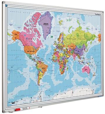 Whiteboard landkaart - Wereld