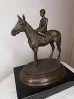 Milo (1910-1978) - Beeld, jockey te paard brons - 21 cm -, Antiek en Kunst