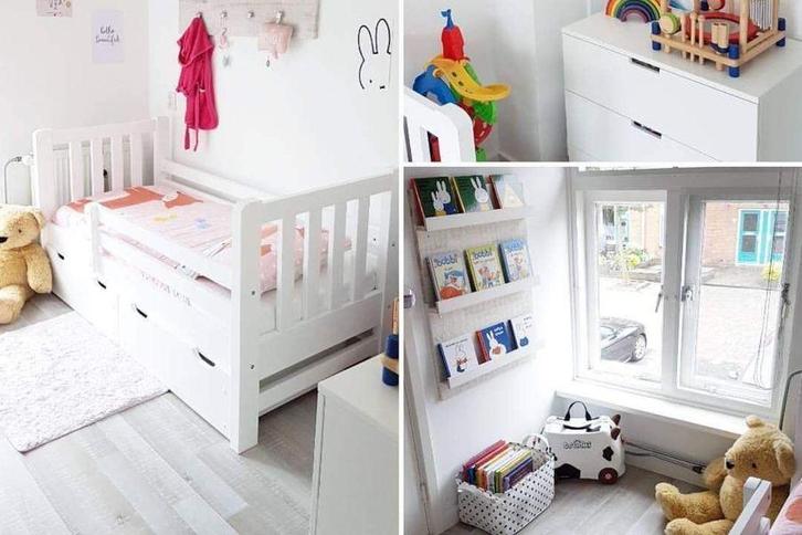 Rockwood® Peuterbed Tim Wit met  lattenbodem  en  luxe, Kinderen en Baby's, Kinderkamer | Bedden, Nieuw, Ophalen of Verzenden