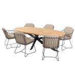 Prego Prado dining tuinset 240x115xH75 cm 7 delig taupe 4, Tuin en Terras, Ophalen of Verzenden, Nieuw