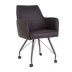 Nieuwe Eetkamerstoelen | Kuipstoel op wielen in zwart