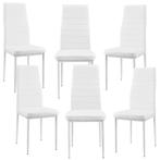 Eetkamerstoel Graz 96x43x52 cm set van 6 kunstleer wit, Huis en Inrichting, Stoelen, Verzenden, Nieuw