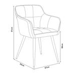 Eetkamerstoel Birmingham set van 4 fauteuils 81x57x53 cm zwa, Huis en Inrichting, Stoelen, Verzenden, Nieuw