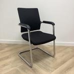 Tweedehands vergaderstoel, zwarte stoffering - chroom, Huis en Inrichting, Stoelen, Gebruikt, Zwart, Ophalen of Verzenden, Eén
