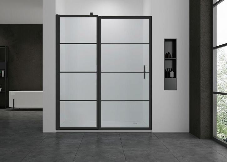 Sani Royal Douchedeur met Vast Paneel 100x200cm, Doe-het-zelf en Verbouw, Sanitair