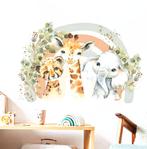 Grote muur- of deur stickerset Jungle Animals Rainbow, Verzenden, Nieuw, Wanddecoratie