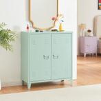 Kantoorkast Oripää metaal 90x80x33 cm pastel groen [en.casa], Huis en Inrichting, Kasten | Dressoirs, Verzenden, Nieuw