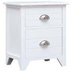 Nachtkastje Wit Hout 2 Lades - Retourdeal! Compact & Handig, Minder dan 45 cm, Nieuw, Ophalen of Verzenden, Minder dan 55 cm