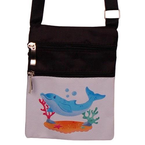 Schoudertasje - Dolfijn Geanimeerd Zwemmend Onderwater Zeebo, Sieraden, Tassen en Uiterlijk, Tassen | Schoudertassen, Zwart, Nieuw