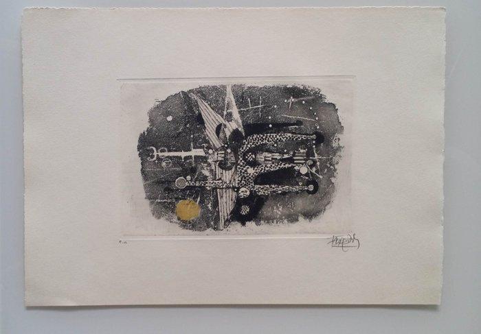 Johnny Friedlaender (1912-1992) - Vogel - etching signed and, Antiek en Kunst, Antiek | Overige Antiek